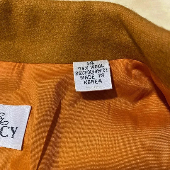 VTG Linda Allard Ellen Tracy Wool Blend Blazer Sz 14 Crest Old Money Career Work - Picture 3 of 11